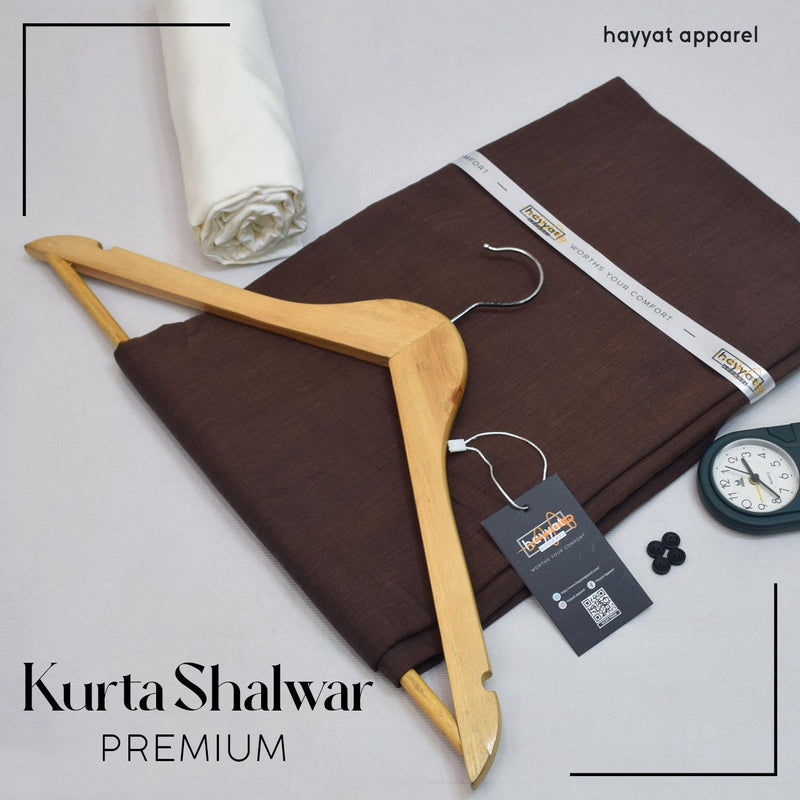 Brown - Cotton Kurta Shalwar - HAYYAT APPAREL