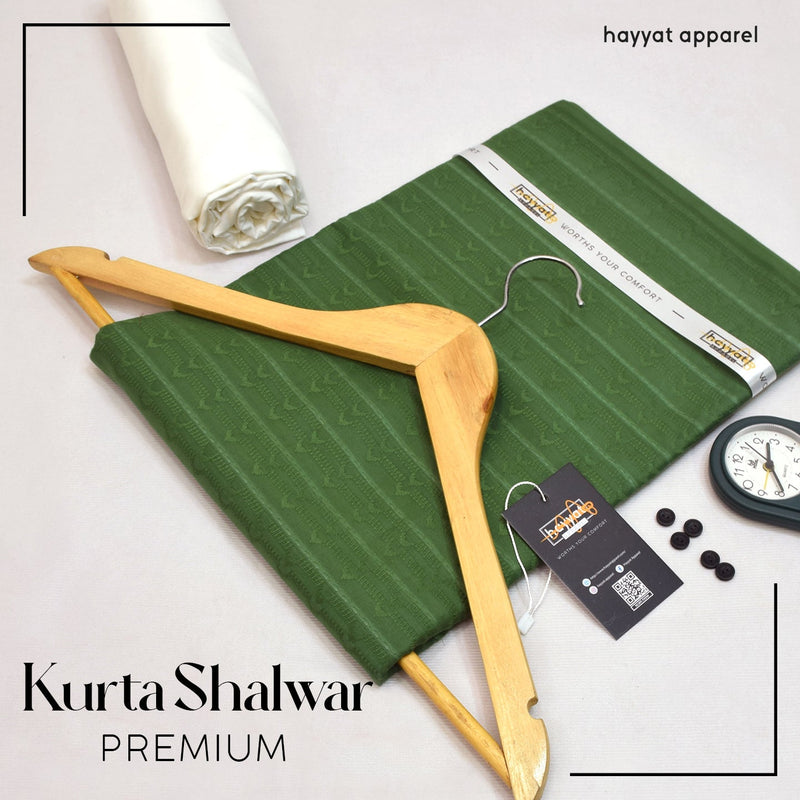 Green - Cotton Kurta Shalwar - HAYYAT APPAREL