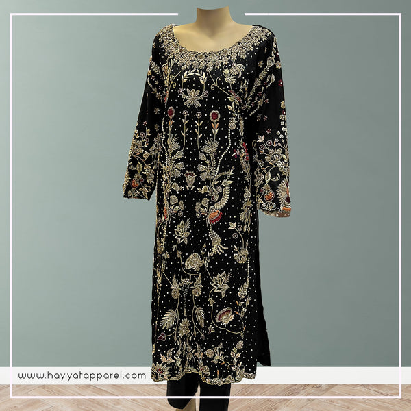 Khaadi Rawsilk Black - Luxury Pret - HAYYAT APPAREL