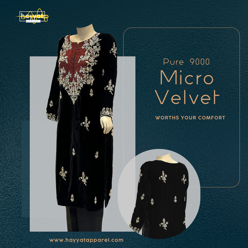 Pure Velvet Black - Festive Pret - HAYYAT APPAREL