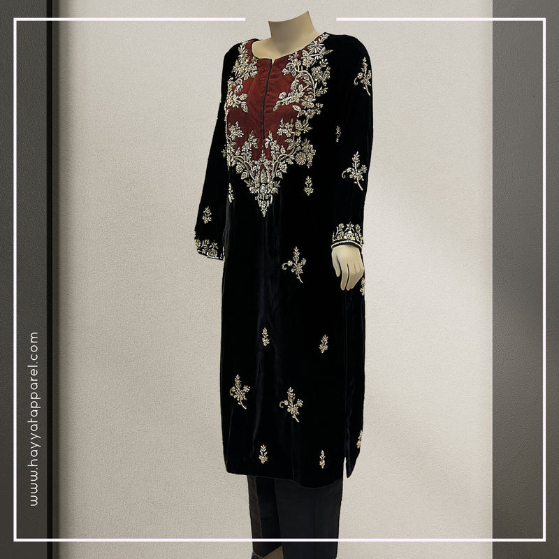 Pure Velvet Black - Festive Pret - HAYYAT APPAREL