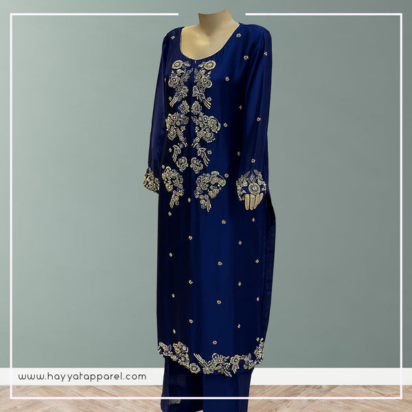 Pure Viscose Blue - Festive pret - HAYYAT APPAREL