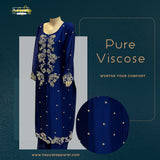 Pure Viscose Blue - Festive pret - HAYYAT APPAREL