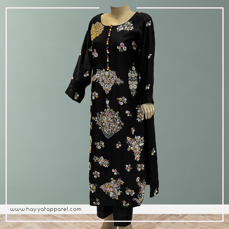 Russian Rawsilk Black - Festive Pret - HAYYAT APPAREL