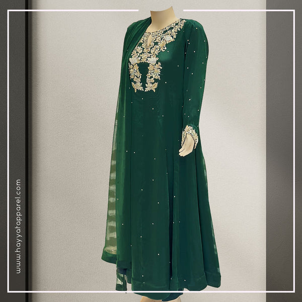 Synthetic Crinkle Green - Festive Pret - HAYYAT APPAREL