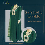 Synthetic Crinkle Green - Festive Pret - HAYYAT APPAREL