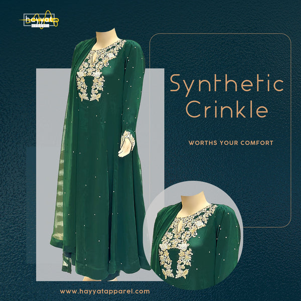 Synthetic Crinkle Green - Festive Pret - HAYYAT APPAREL