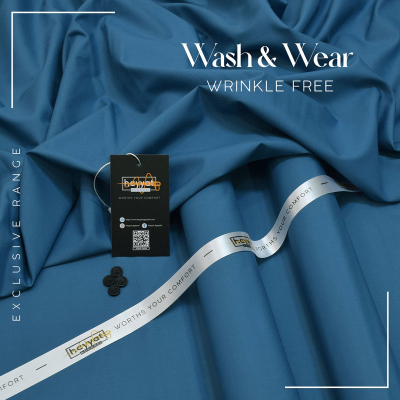 Wrinkle Free Wash & Wear - Blue - HAYYAT APPAREL