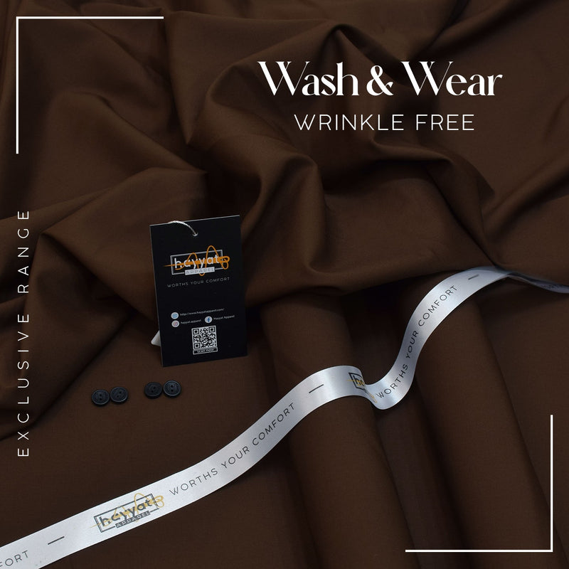 Wrinkle Free Wash & Wear - Brown - HAYYAT APPAREL